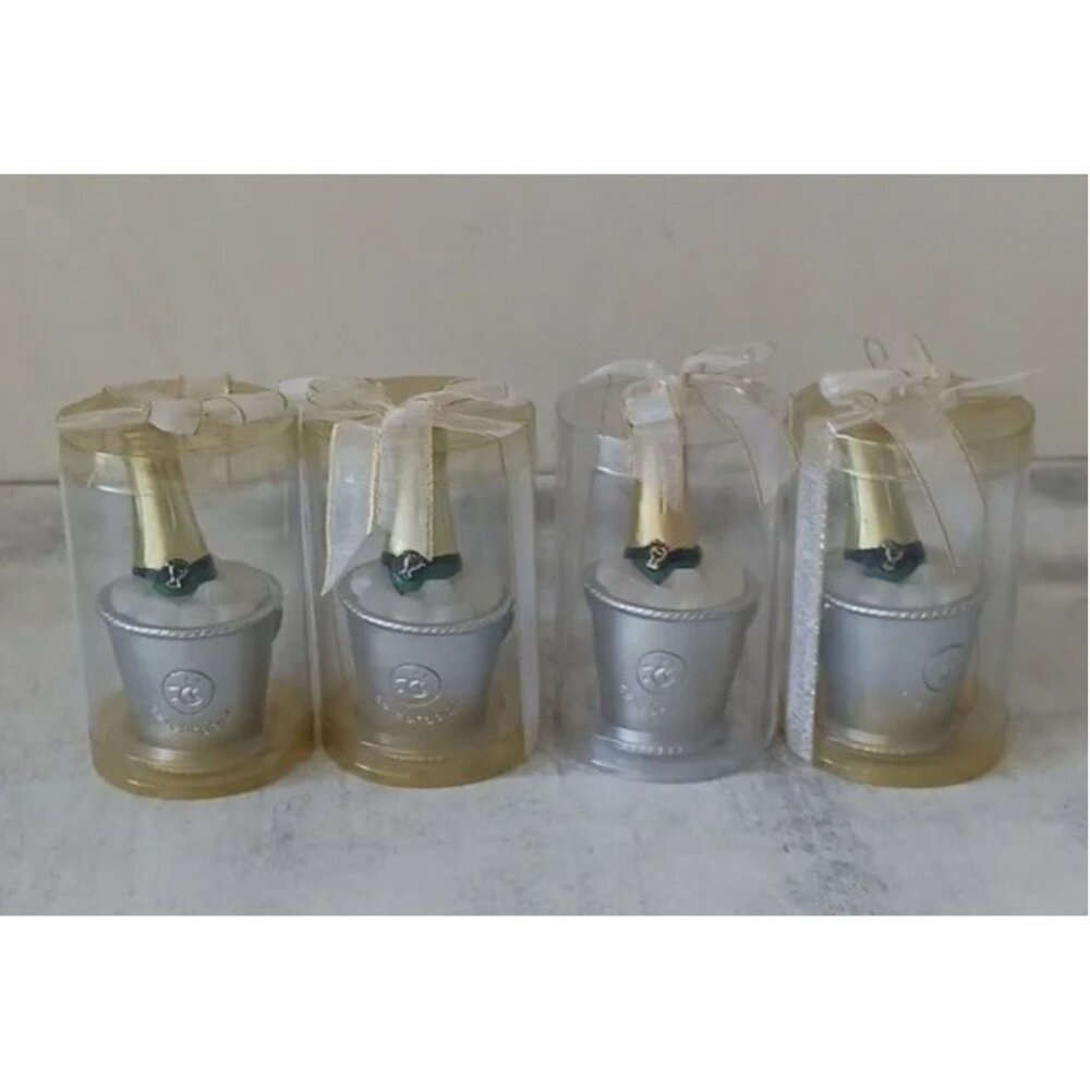 Candles Set of 4 pc Champagne Bottle in Ice Bucket Minis NEW